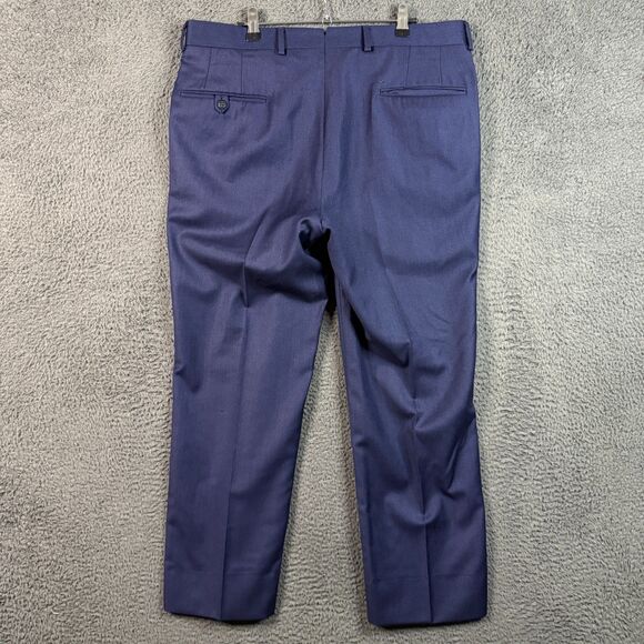 Paul Stuart Pants Mens 36x28 Blue Straight Fit Dress Slacks Wool Formal - Picture 4 of 12
